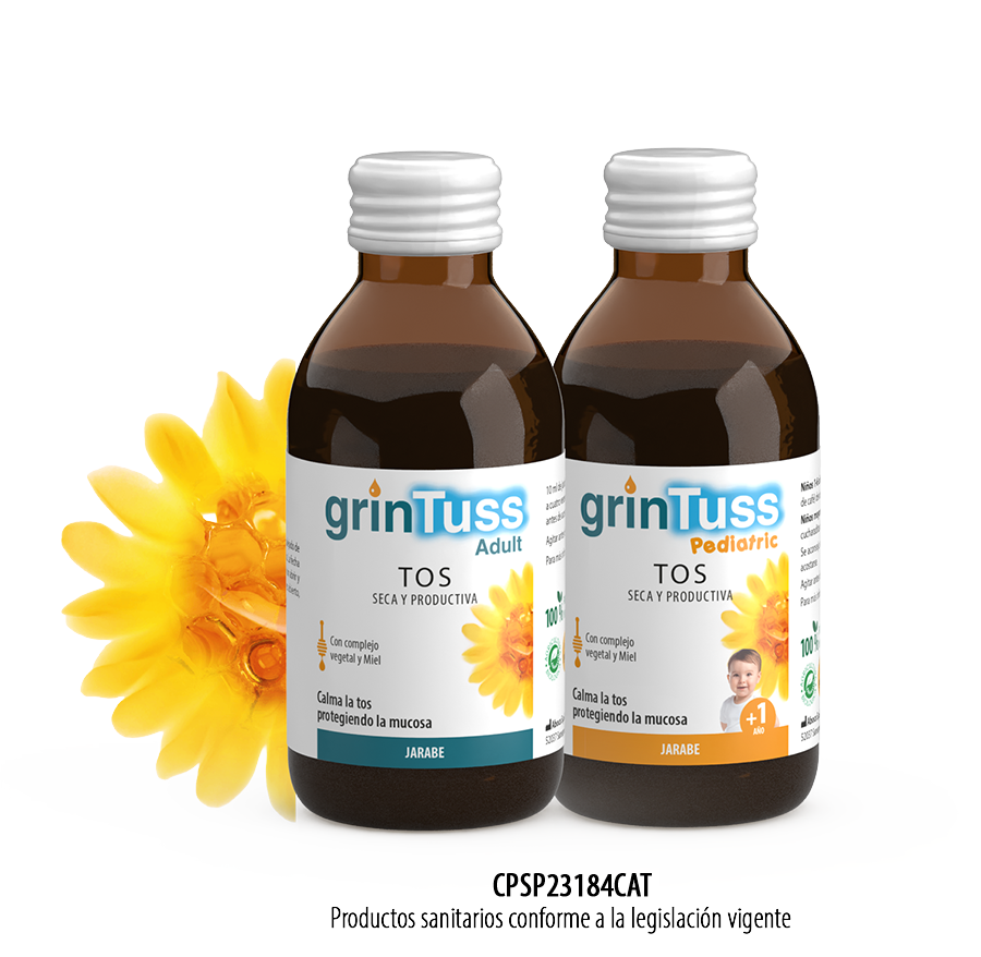 Dos frascos de jarabe Grintuss
