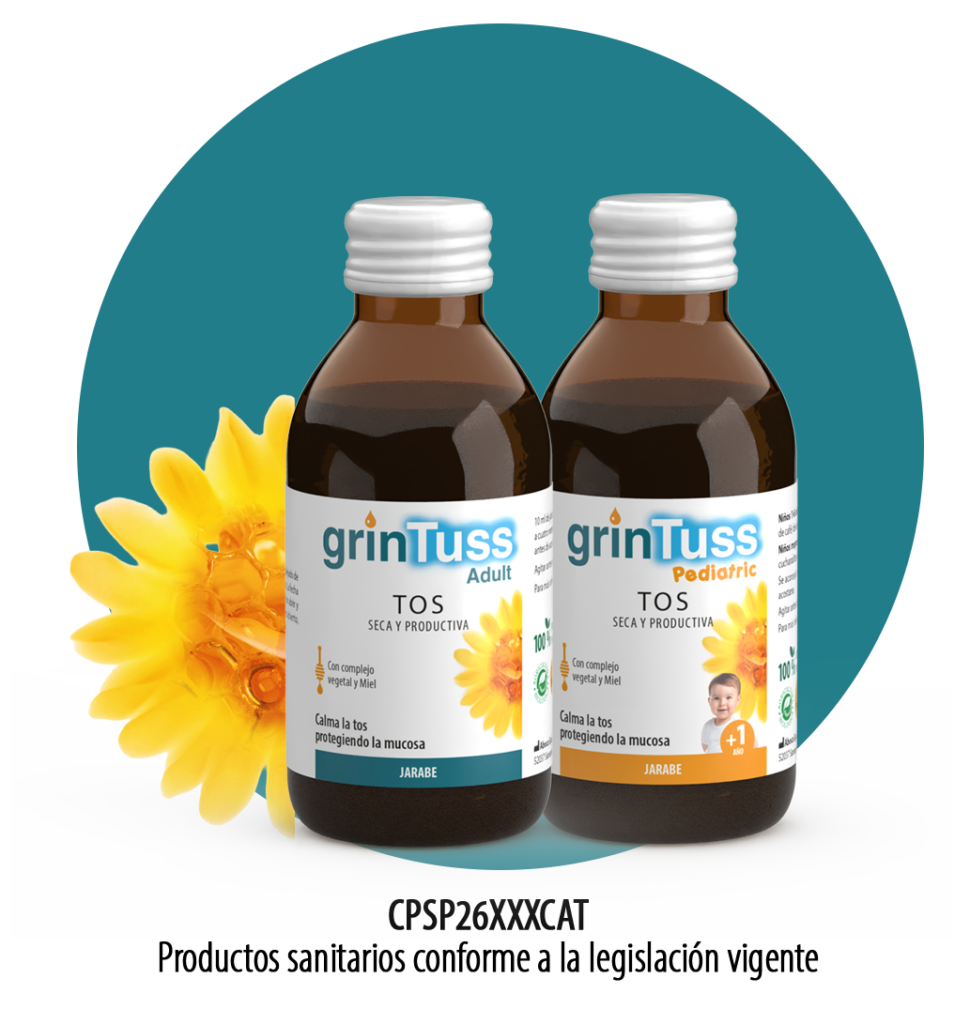 Dos frascos de jarabe Grintuss